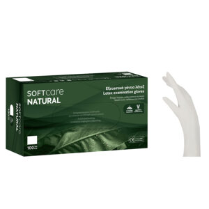 Γάντια Latex Soft Care NATURAL με πούδρα - λευκά (100 τμχ)